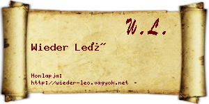 Wieder Leó névjegykártya